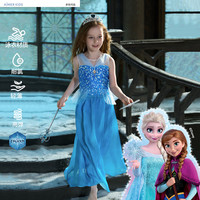 爱慕儿童（AIMER KIDS）夏冰雪奇缘系列艾莎冰雪公主女童连体连体泳衣套装礼服晒娃 宝石蓝AK167E662 100
