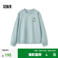 森马（Semir）史努比系列卫衣女落肩宽松2024秋图案上衣小众 翠绿40289 155/80A/S