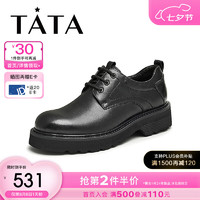 他她（TATA）2024冬时尚休闲皮鞋男NFK01DM4 黑色 39