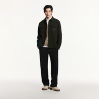 杰克·琼斯(JACK&JONES)男装秋季时尚潮纯色翻领上衣直筒短款仿毛呢外套男短款夹克 E06 黑橄榄 E06 黑橄榄 190/108A/XXL