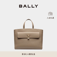 BALLY/巴利24秋冬LOCK ME深褐色牛皮革女士手提包6308615 深褐色 均码