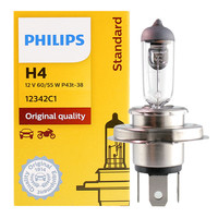 飞利浦（PHILIPS）H4卤素灯泡 汽车大灯 远近光一体(单只)适用于 60/55W 标准型 中国产 单只装 雪佛兰科鲁兹/2009-2014款