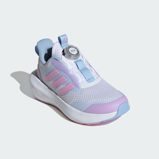 adidas FortaRun 3.0旋转按钮休闲运动鞋女小童儿童阿迪达斯 白/祈福淡紫/亮光蓝 33.5码