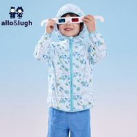 阿路和如allo&lugh【凉感UPF50+】allolugh夏装童装男童衣帅气卡通图案透气轻薄 蓝色 100