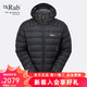 Rab 睿坡 750蓬鹅绒连帽防户外运动轻薄鹅绒羽绒服QDB-69 黑灰色 S