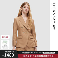 歌力思（ELLASSAY）2024秋冬经典时尚简约商务通勤休闲西装女EWD356T01500 奶茶咖 XS