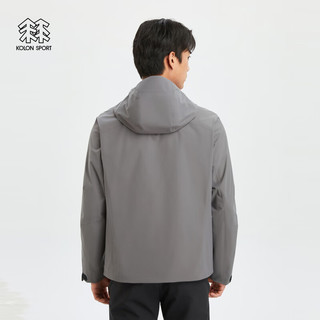 KOLON SPORT/可隆冲锋衣 男子户外防风防泼水简约夹克外套 LHJK4MNT01-GY 灰色 170/M