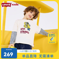 Levi's【小黄人联名】Levis李维斯儿童长袖T恤2024秋季男童童装 白鹭 160/76