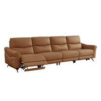  顾家家居 KUKA  90.DK.6106D 电动功能皮沙发 4人右电动+靠枕 落日橙