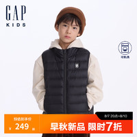 Gap【大小童同款】男童2024初秋立领羽绒马甲儿童背心642583 黑色 110cm(4-5岁) 亚洲尺码