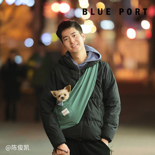 BluePort小型犬外出便携包狗狗斜挎狗包猫包外出抱猫宠物背包 豆绿（限重5kg）