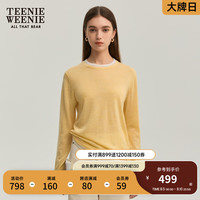 Teenie Weenie小熊2024年秋季可机洗扬子纱假两件毛衣 黄色 165/M
