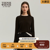 Teenie Weenie小熊2024年秋季可机洗扬子纱假两件毛衣 棕色 155/XS