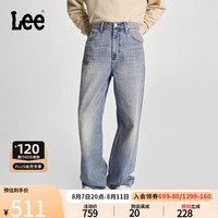 李 Lee24早秋宽松直筒五袋款复古浅蓝色男牛仔裤潮LMB008148206 浅蓝色 29