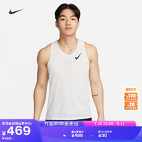 耐克（NIKE）DRI-FIT ADV男速干跑步背心秋季晨跑反光透气FN4232 121山峰白/黑 M