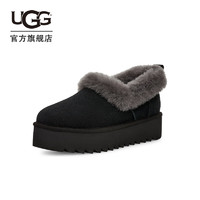 UGG 女士时尚舒适茸茸毛鞋领厚底休闲便鞋雪地靴 1166733 黑色 37