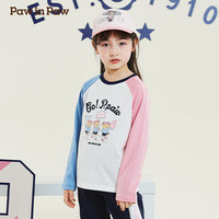 PawinPaw卡通小熊童装2024年秋季女童插肩长袖T恤甜美可爱风 蓝色 130cm