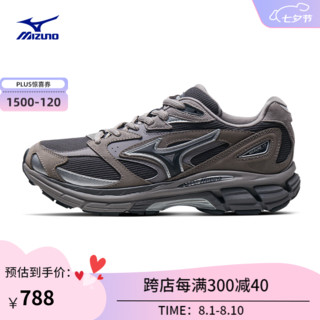 美津浓（MIZUNO）男女厚底时尚 千禧经典复古运动跑步休闲鞋MIZUNO LG PREMIUM 01/风暴灰/深灰/海鸥紫/银 40.5