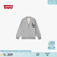 Levi's李维斯24秋季男士宽松休闲帅气加绒时尚开襟卫衣外套 灰色 002HM-0000 XXL