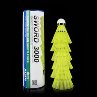 奥匹羽毛球尼龙塑料耐打王羽毛球6只装12支室内外防风稳定训练球