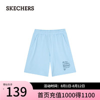 斯凯奇（Skechers）春夏运动短裤男宽松舒适运动裤透气L224M064 晴空蓝/016M M