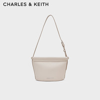 CHARLES&KEITH24秋季新品CK2-10271390简约拉链斜挎水桶包腋下包