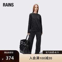 Rains摇粒绒圆领打底衫男女 Addis Fleece Crewneck 黑色 S