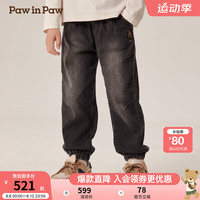 PawinPaw卡通小熊童装2024年秋冬男童牛仔裤 Charcoal60/炭黑色 140cm
