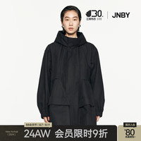 江南布衣 JNBY24秋风衣棉质宽松连帽5O8910140 001/本黑 XS