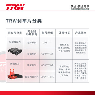 天合（TRW）陶瓷刹车片刹车皮前轮 大众途锐7P5/7LA卡宴3.0L帕纳梅拉3.6L