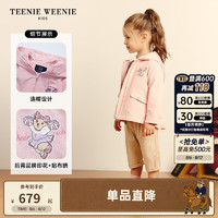 Teenie Weenie Kids小熊童装24秋季新女宝宝连帽刺绣印花风衣外套 粉色 80cm