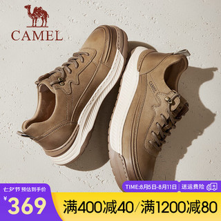 骆驼（CAMEL）2024轻便时尚复古休闲鞋工装软底舒适擦色百搭男鞋 G14A046704 卡其 43