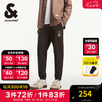 杰克·琼斯（JACK&JONES）秋季时尚舒适纯棉休闲运动裤铁塔刺绣百搭束脚裤潮流卫裤男 E09 巧克力棕 185/88A/XLR