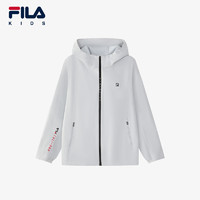 FILA 斐乐童装儿童上衣2024秋季男大童运动跑步连帽外套 迷迭灰-GY 140