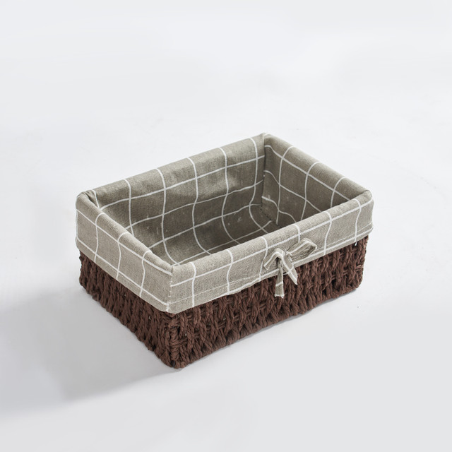 草木匠 藤编收纳篮桌面零食收纳化妆品钥匙干果收纳盒框收纳箱编织收纳筐