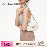 JONBAG 简佰格 简·佰格（JONBAG）2023新款链条包包女包小众设计单肩斜挎包生日礼物送女友 白色  单品