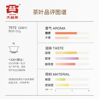 大益普洱茶 经典7572标杆熟茶150g口粮茶叶焦糖香老茶冷泡茶