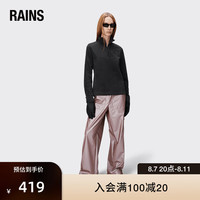 Rains摇粒绒打底衫T恤男 打底衫女 Addis Fleece Curve Half Zip 黑色 XS