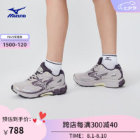 美津浓（MIZUNO）男女厚底时尚 千禧经典复古运动跑步休闲鞋MIZUNO LG PREMIUM 04/浅灰/紫 36.5