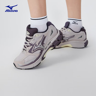 美津浓（MIZUNO）男女厚底时尚 千禧经典复古运动跑步休闲鞋MIZUNO LG PREMIUM 04/浅灰/紫 36.5