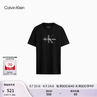 Calvin Klein Jeans24秋季新款男士休闲通勤字母印花纯棉短袖针织T恤40EM286