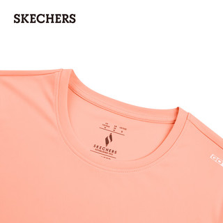 斯凯奇（Skechers）女吸湿速干透气圆领短袖上衣运动T恤P224W115 烛光桃粉/00C7 L