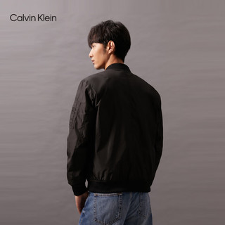 Calvin Klein Jeans24秋季男士休闲通勤简约ck刺绣棒球领夹克外套J327253 BEH-太空黑 S