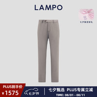 蓝豹（LAMPO）【24AW新款】秋冬款轻绒磨毛棉弹浅米直筒休闲裤挺阔锁温保暖长裤 浅米素面 3