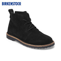 BIRKENSTOCK勃肯牛皮绒面革时尚潮流短筒软木女靴Uppsala系列 黑色窄版1028079 36