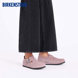 BIRKENSTOCK勃肯男女款牛皮绒面革舒适软木休闲鞋London系列 紫色窄版1028099 38