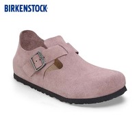 BIRKENSTOCK勃肯男女款牛皮绒面革舒适软木休闲鞋London系列 紫色窄版1028099 45