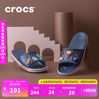 卡骆驰crocs一字拖贝雅卡骆班凉拖 款运动休闲拖鞋|205392 深蓝/辣椒红-4CC 43(270mm)