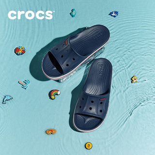 卡骆驰crocs一字拖贝雅卡骆班凉拖 款运动休闲拖鞋|205392 深蓝/辣椒红-4CC 44(280mm)