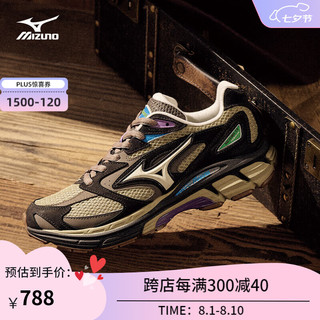 美津浓（MIZUNO）男女厚底时尚 千禧经典复古运动跑步休闲鞋MIZUNO LG PREMIUM 03/树黄/深棕/浅棕 38.5